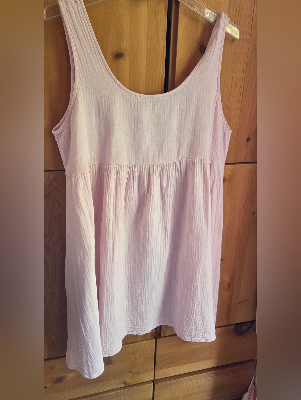ICHI Women's Pale Pink Double Gauze Sleeveless Top Size XL